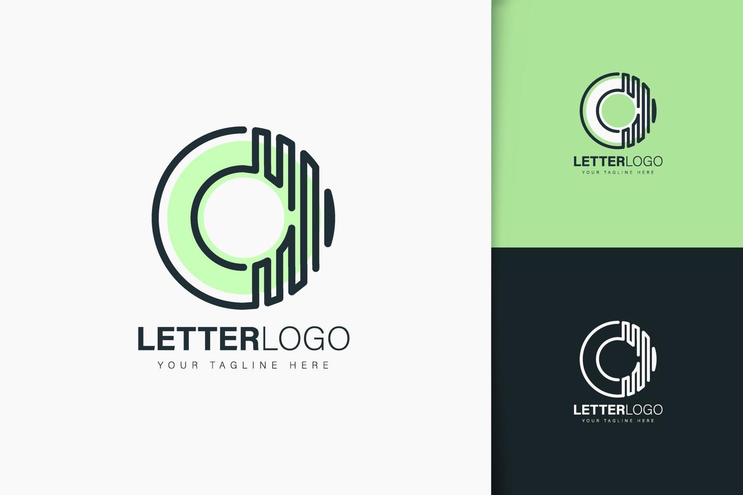 bokstav o logotyp design linjär stil vektor