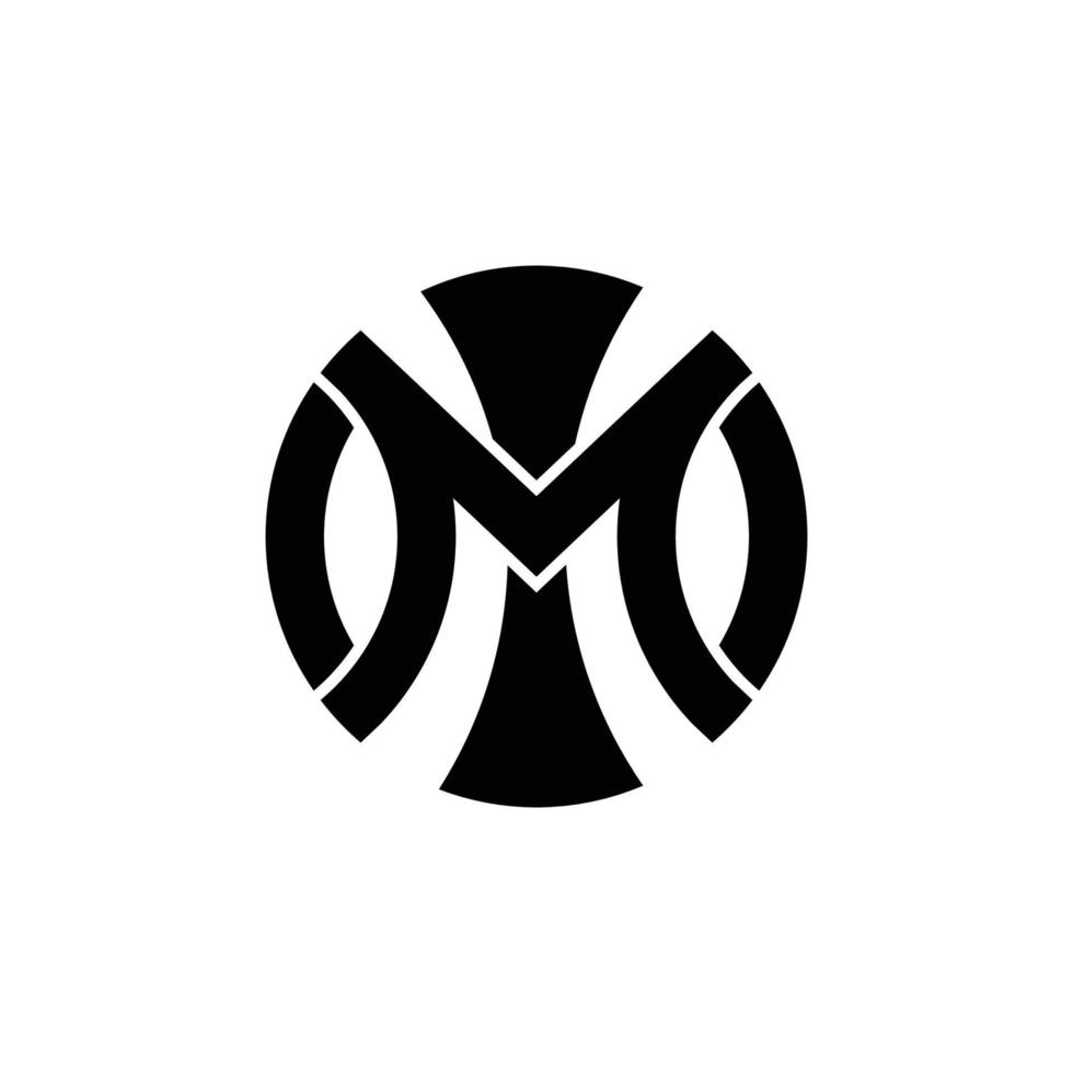 m cirkel monogram bokstavslogotyp vektor