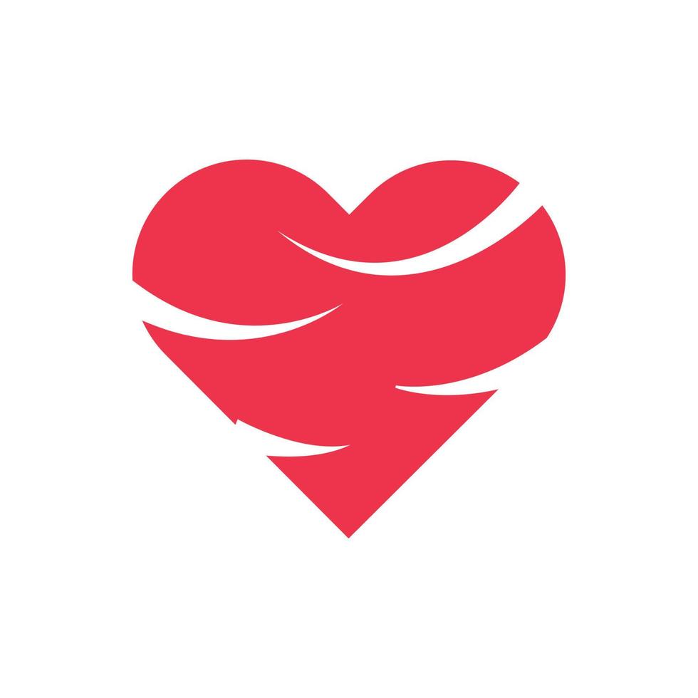 Liebessymbol. rotes Herz isoliert auf weiß vektor
