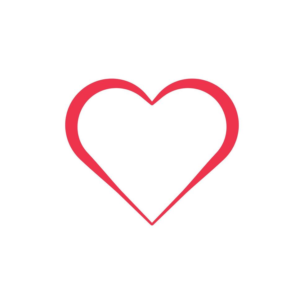 Liebessymbol. rotes Herz isoliert auf weiß vektor