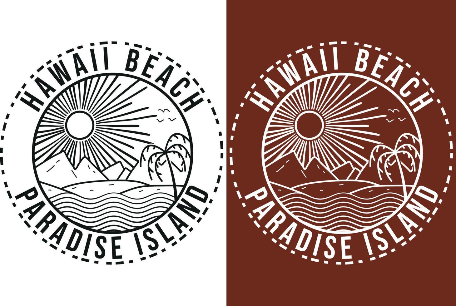 hawaii strand paradies insel t-shirt design vektor
