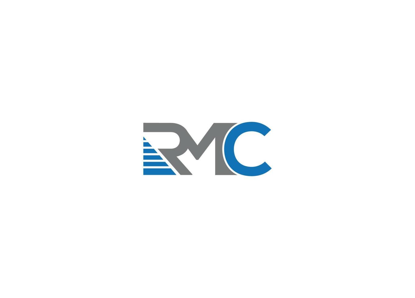 rmc brev logotyp design med kreativa moderna vektor ikon emblem