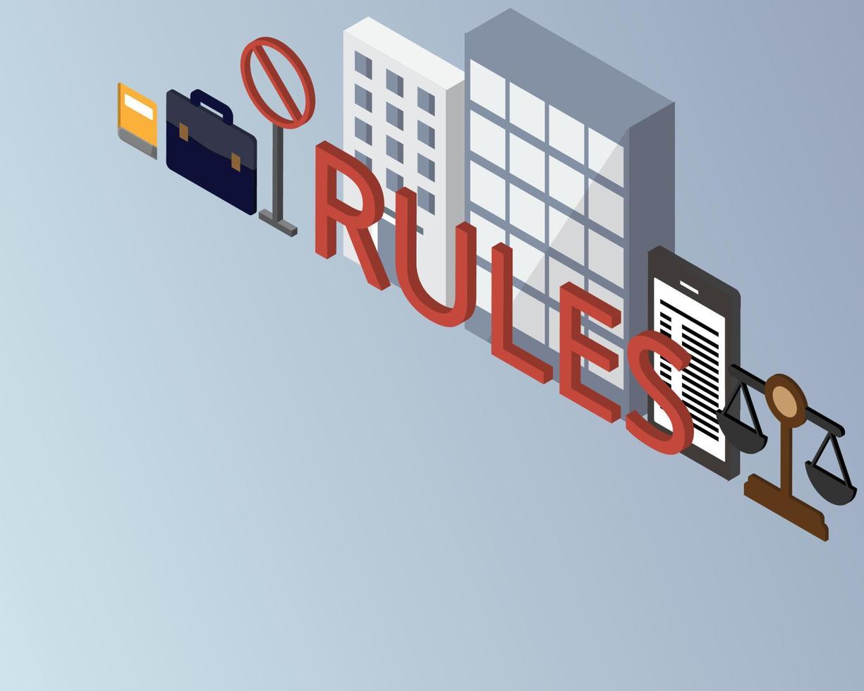 Unternehmensregeln und -vorschriften, die Mitarbeiter befolgen müssen vektor