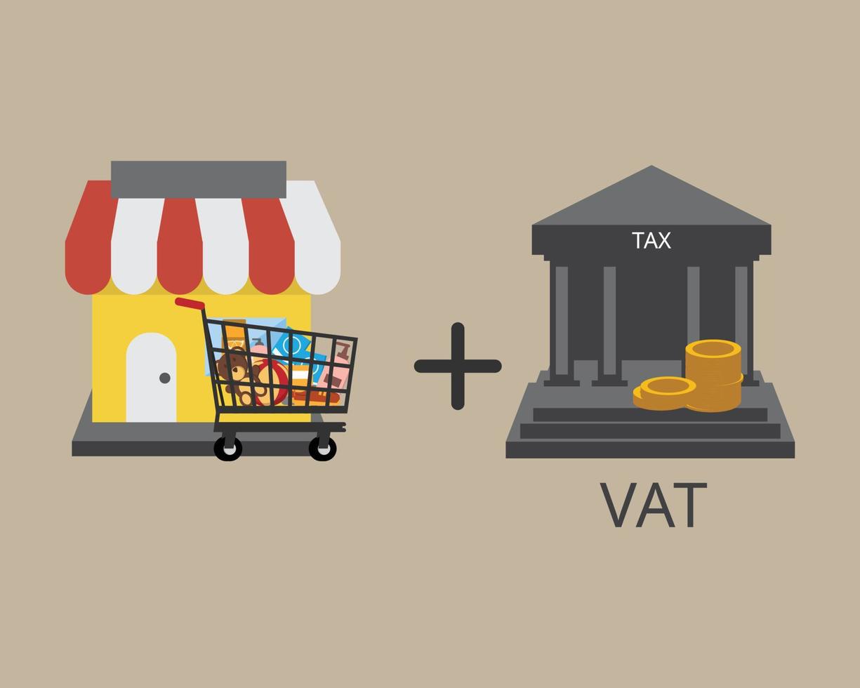 Mehrwertsteuer Mehrwertsteuer, die auf das Produkt oder die Dienstleistung aufgeschlagen wird vektor