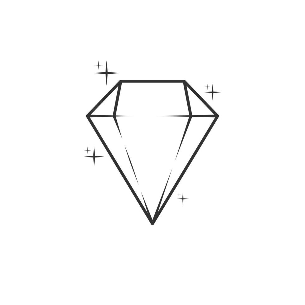 Diamant-Umriss-Symbol-Vektor-Illustration vektor