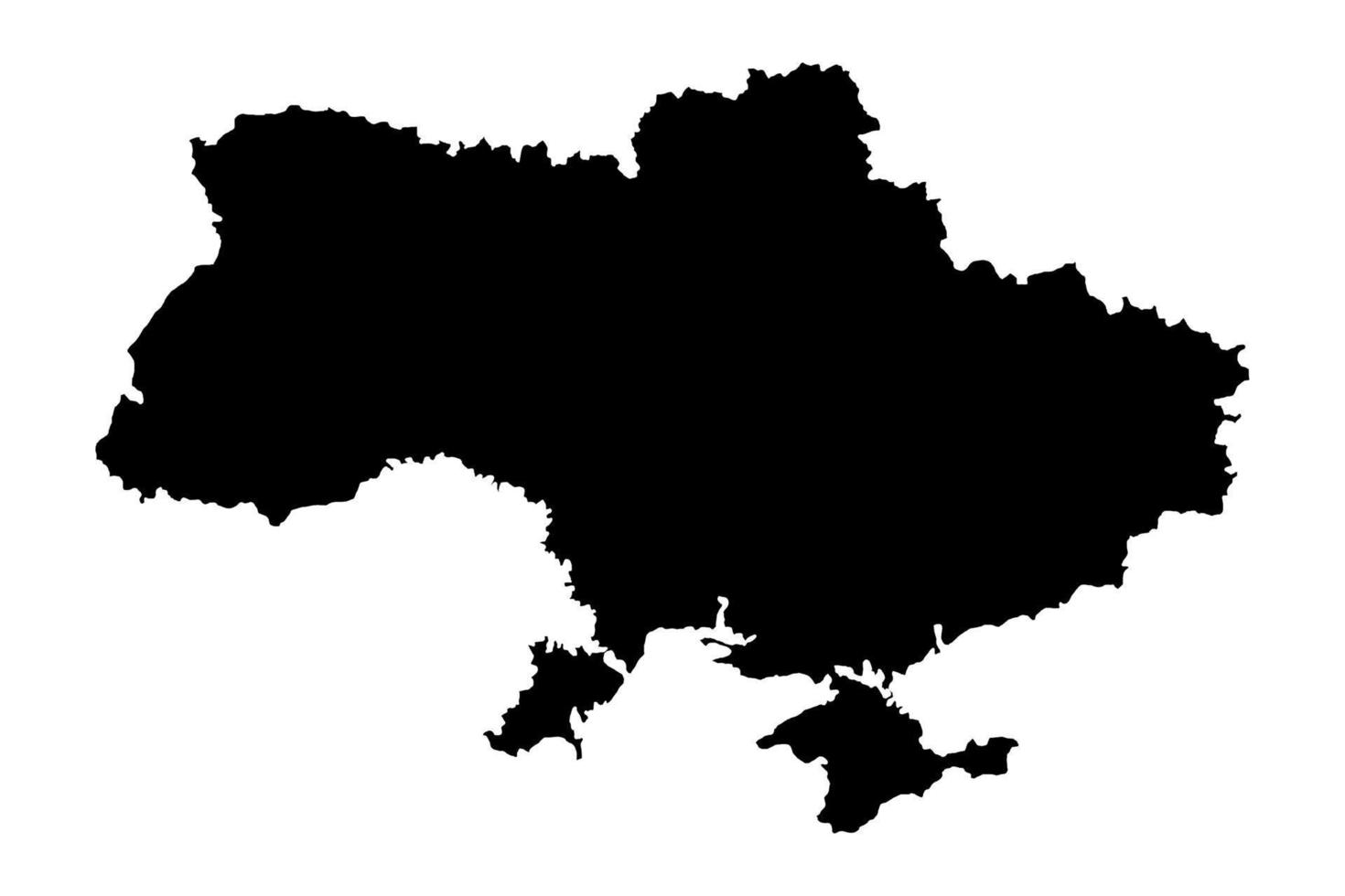 Ukraine. Silhouette der ukrainischen Landkarte. europäische Länder. Das ukrainische Territorium grenzt an die Krim. vektor