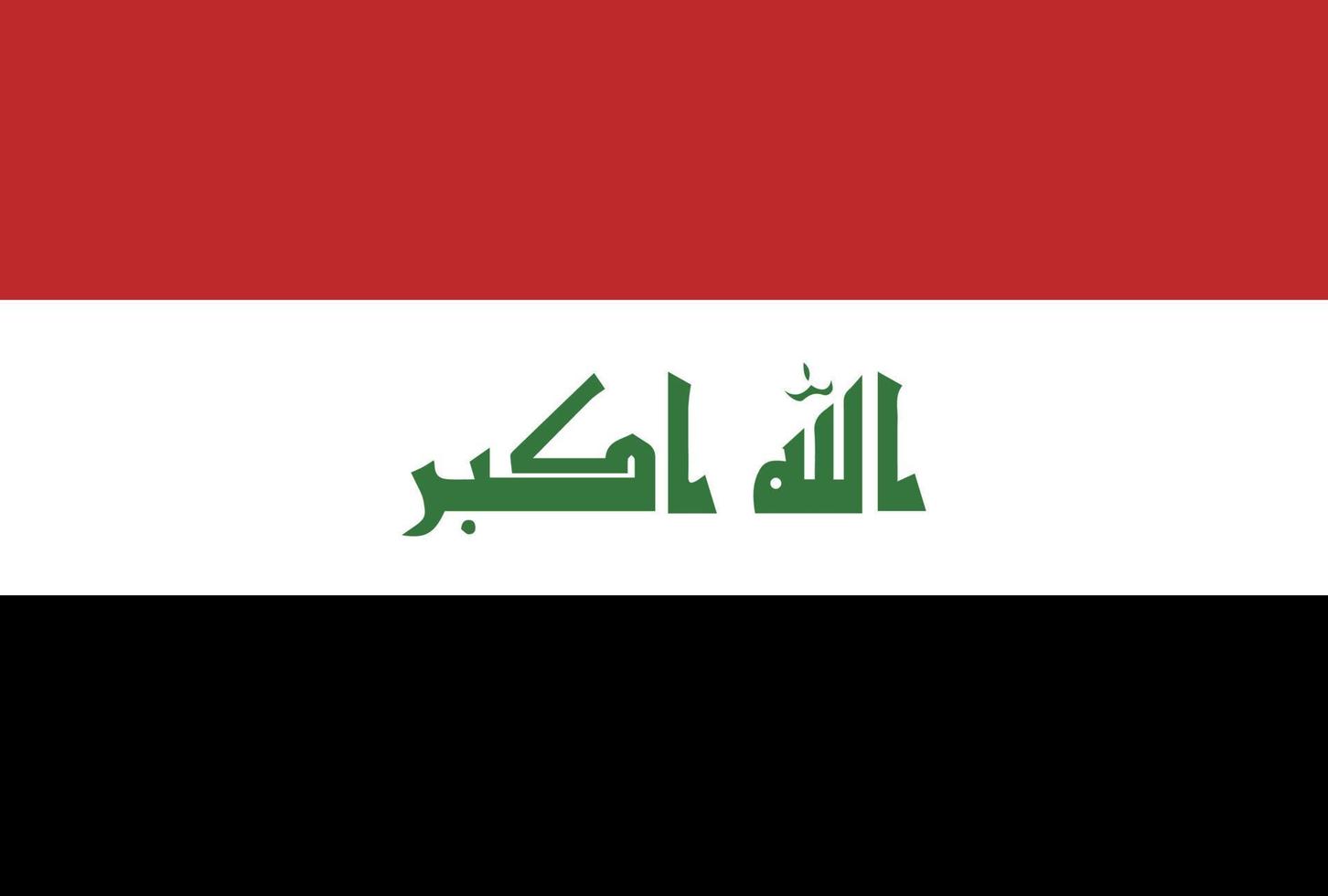 irakisches Flaggenvektorsymbol in offizieller Farbe und korrekten Proportionen vektor