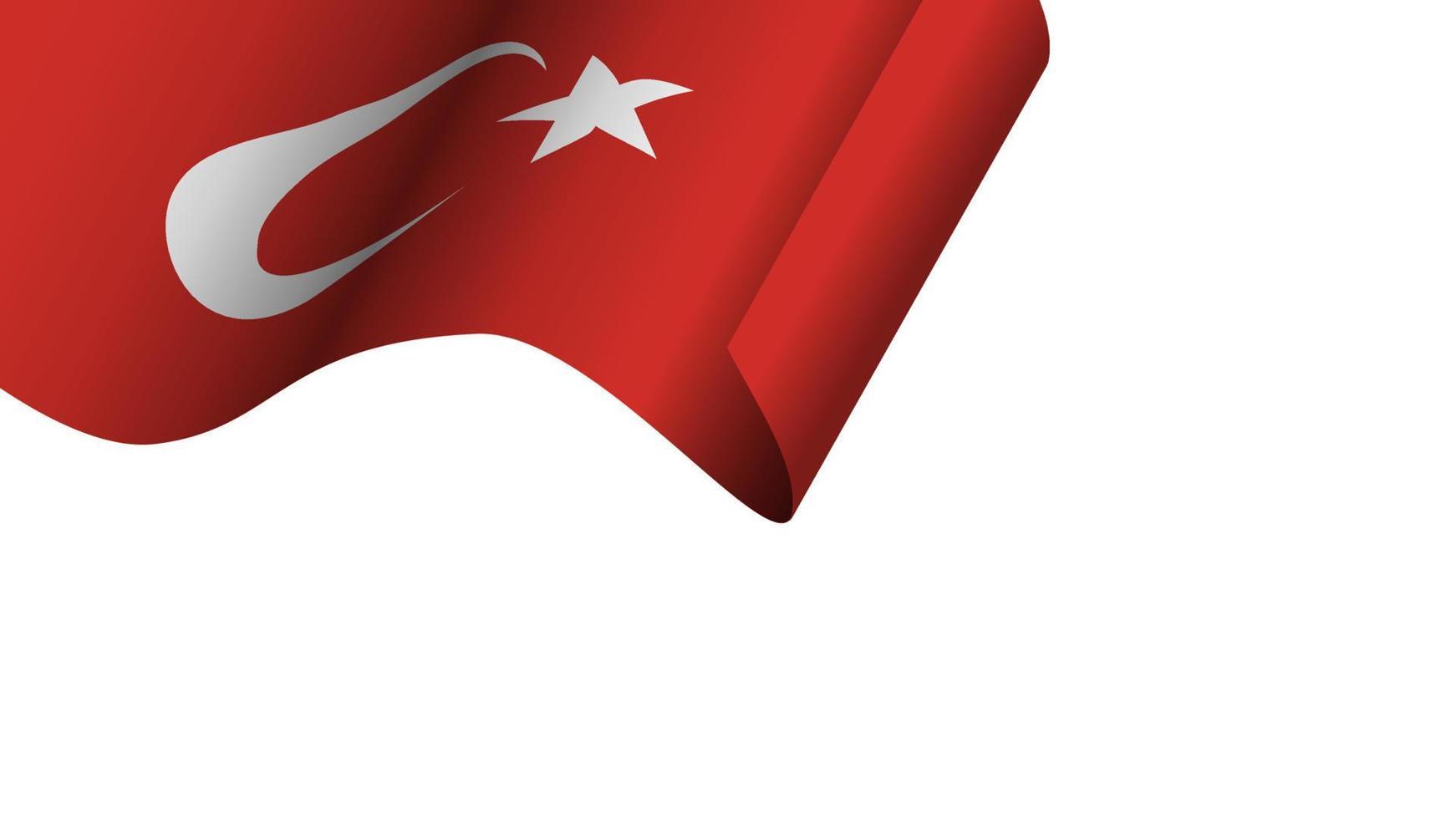 flagga Turkiet våg rörelse bakgrund vektor