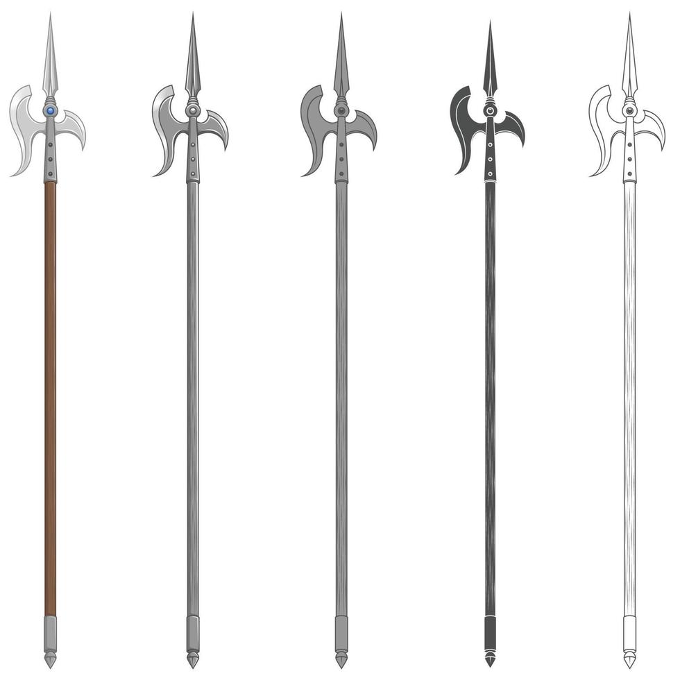 hellebard vektor design, vapen som användes under medeltiden