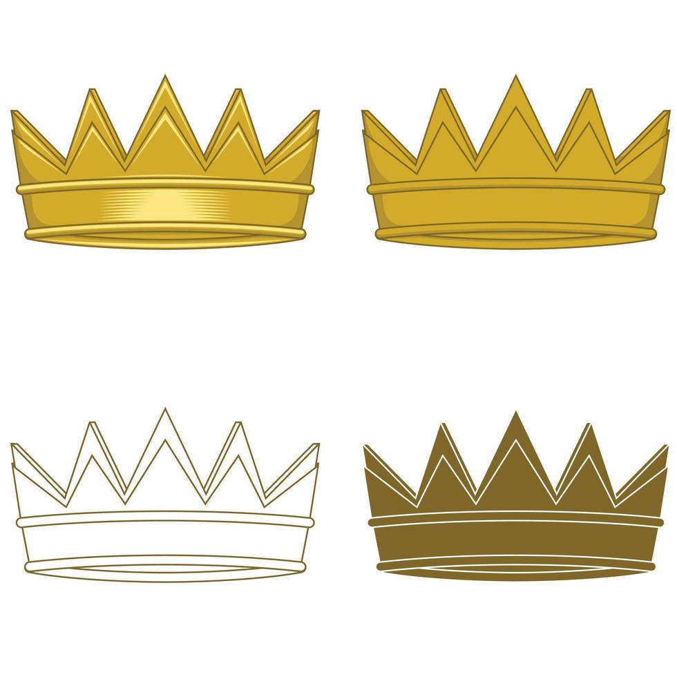medeltida stil gyllene krona vektor