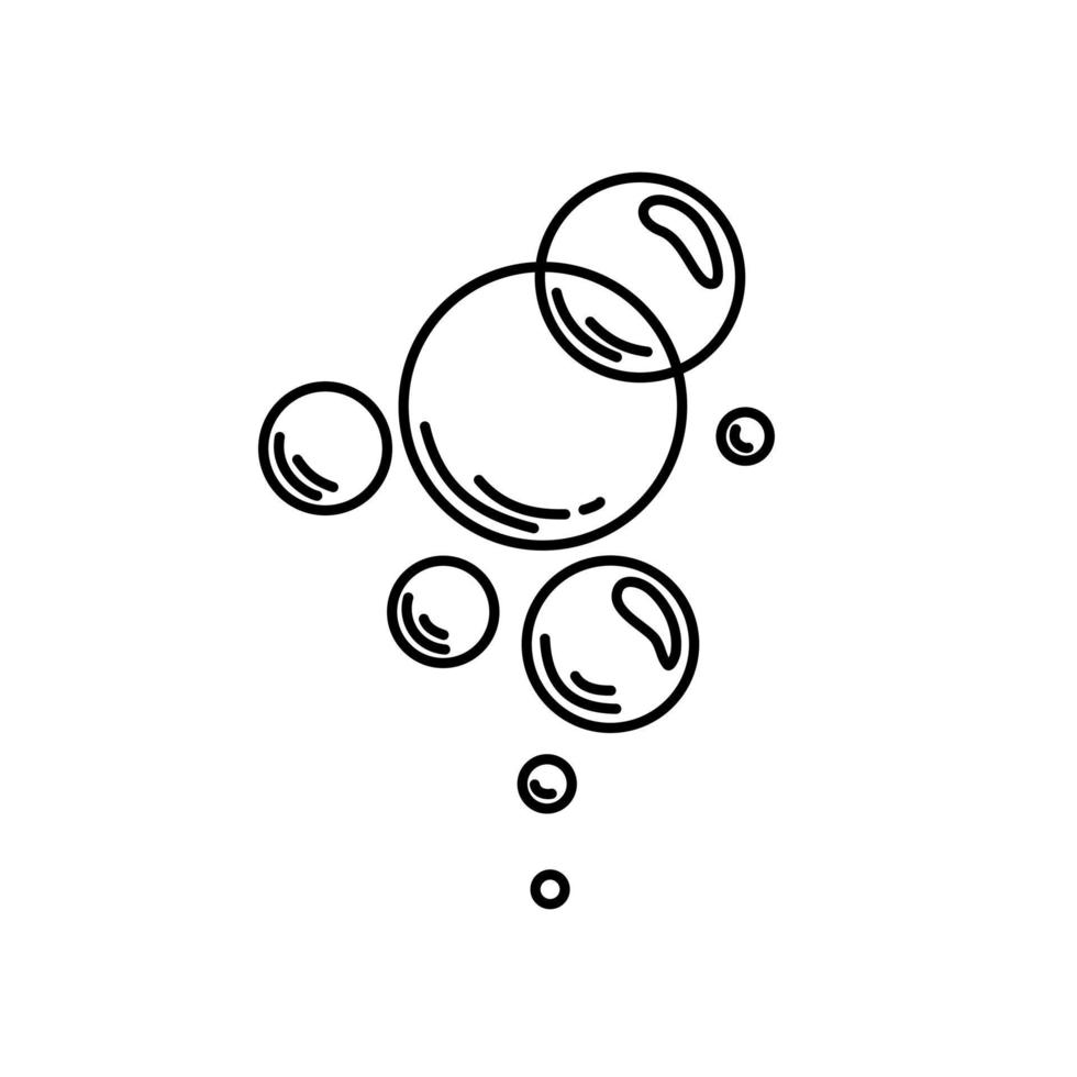 såpbubblor. bubblor av kolsyrad dryck, medicin, syre, vatten. vektor disposition illustration isolerade bakgrund
