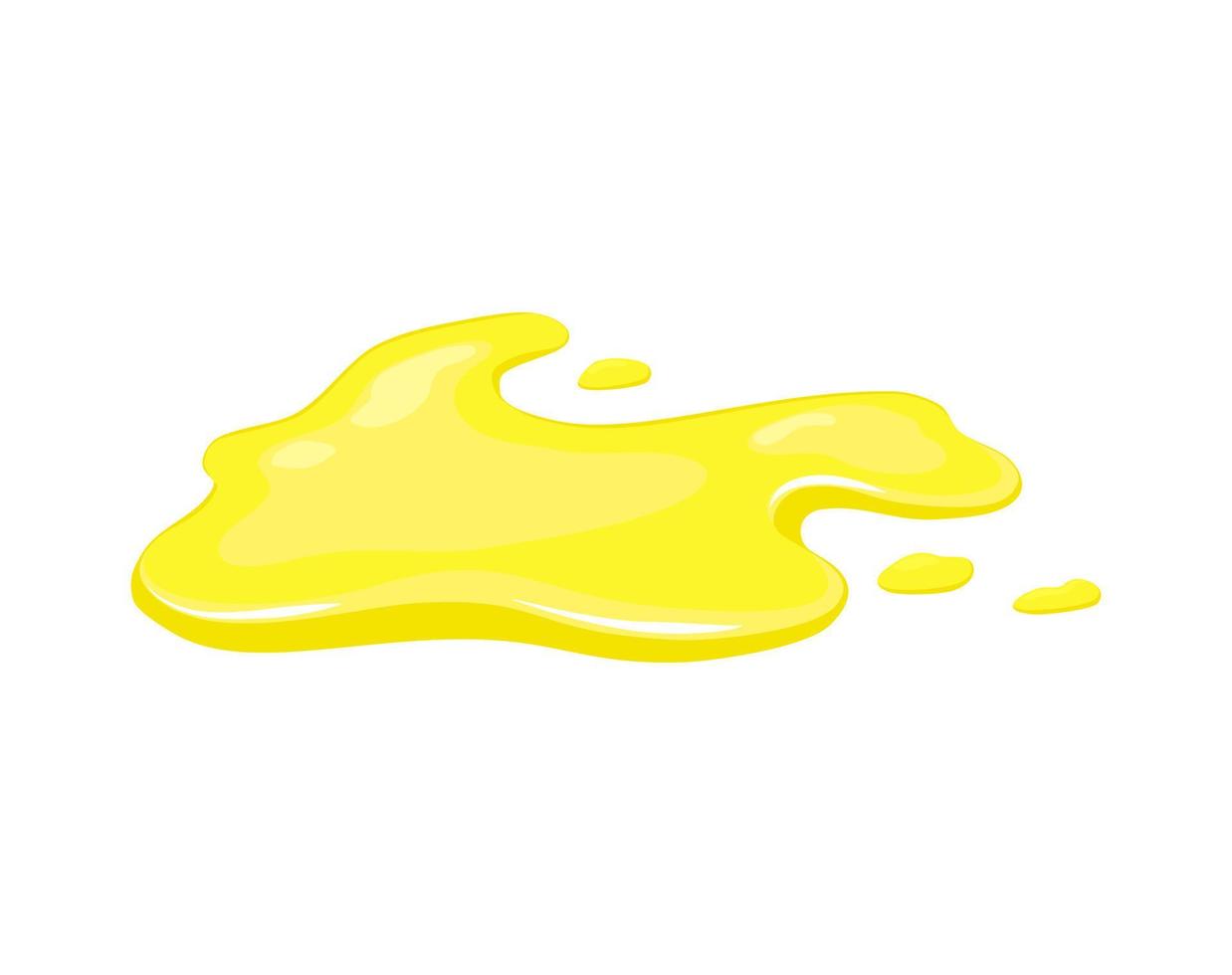 juice spill. gul pöl av vegetabilisk olja eller urin. tecknad vektorillustration. vektor