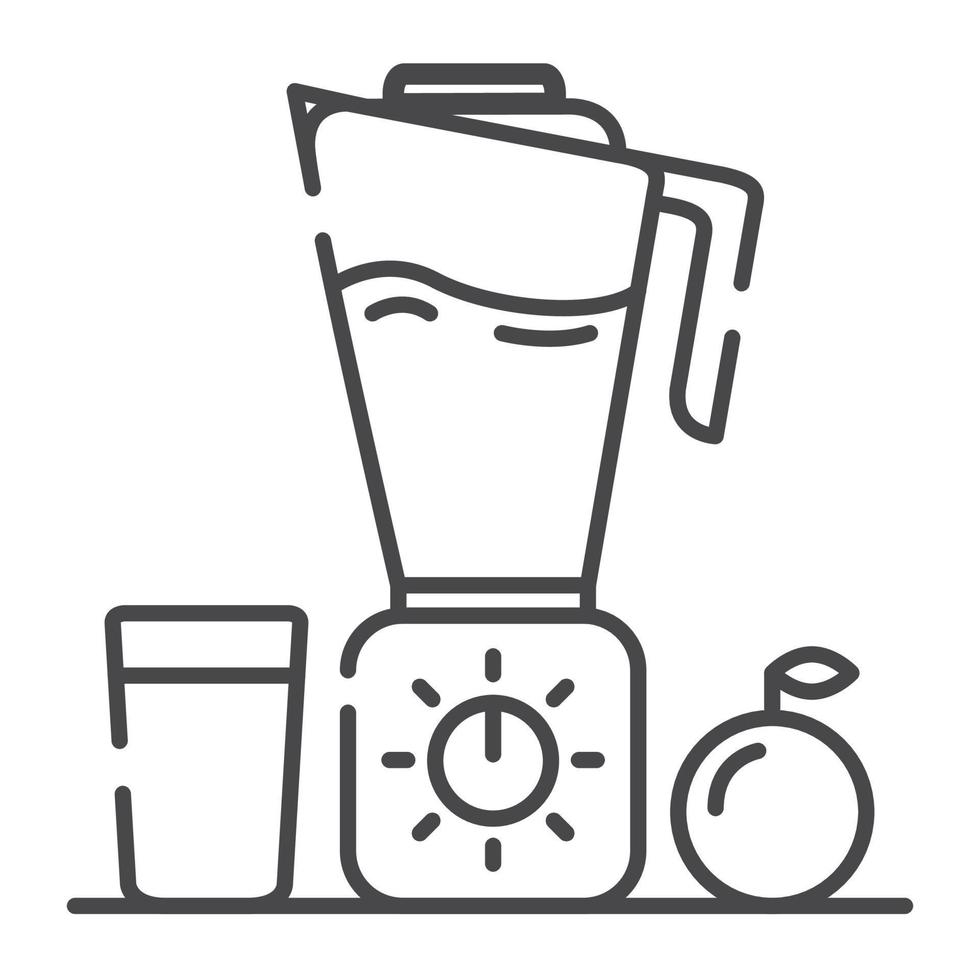 Mixer Orangen-Smoothie-Symbol outline.kitchen devices.isolated auf einem weißen background.line art Vector Illustration.