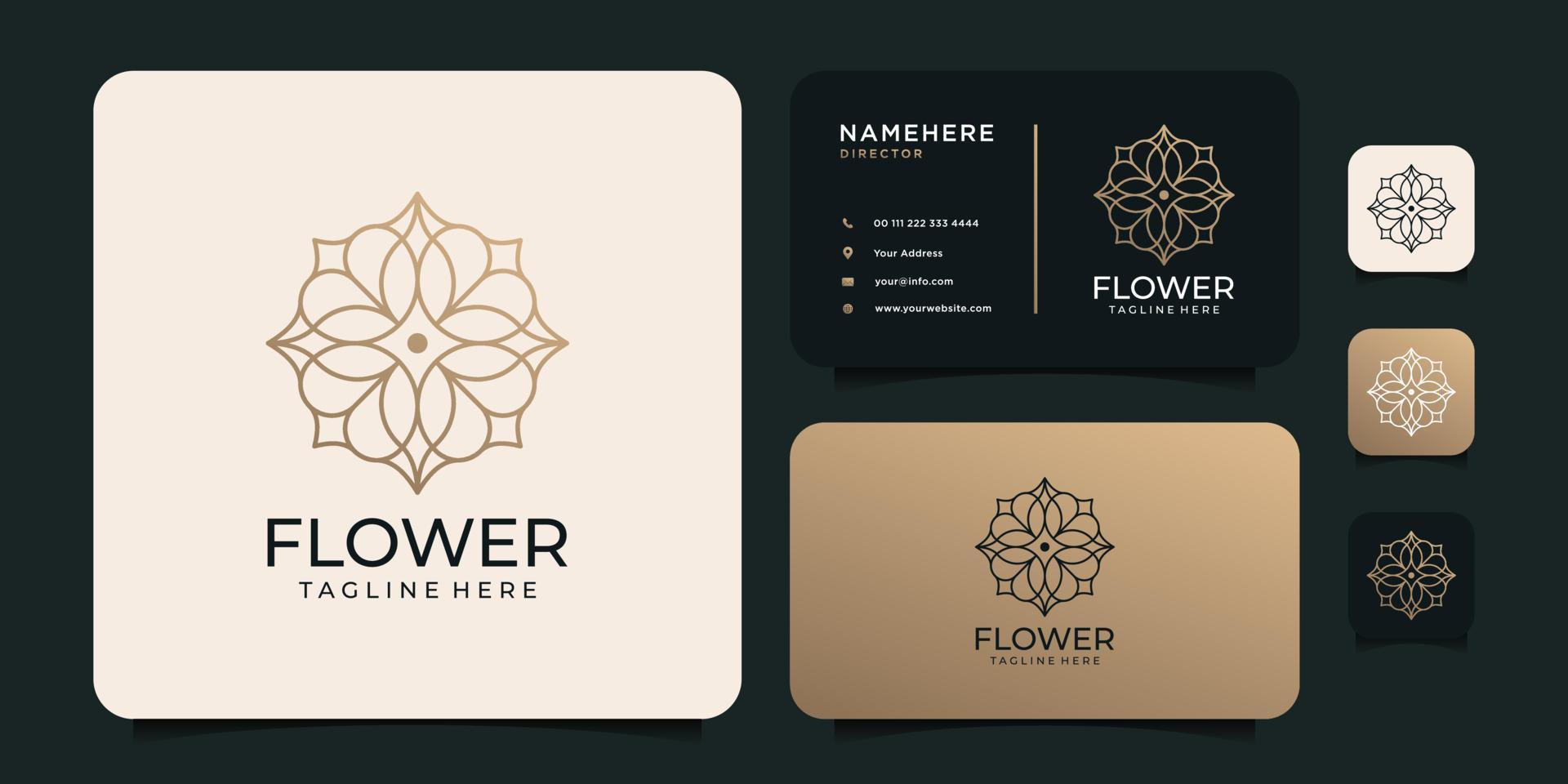 feminine schönheitsblumen-luxus-logo-design-vorlage vektor