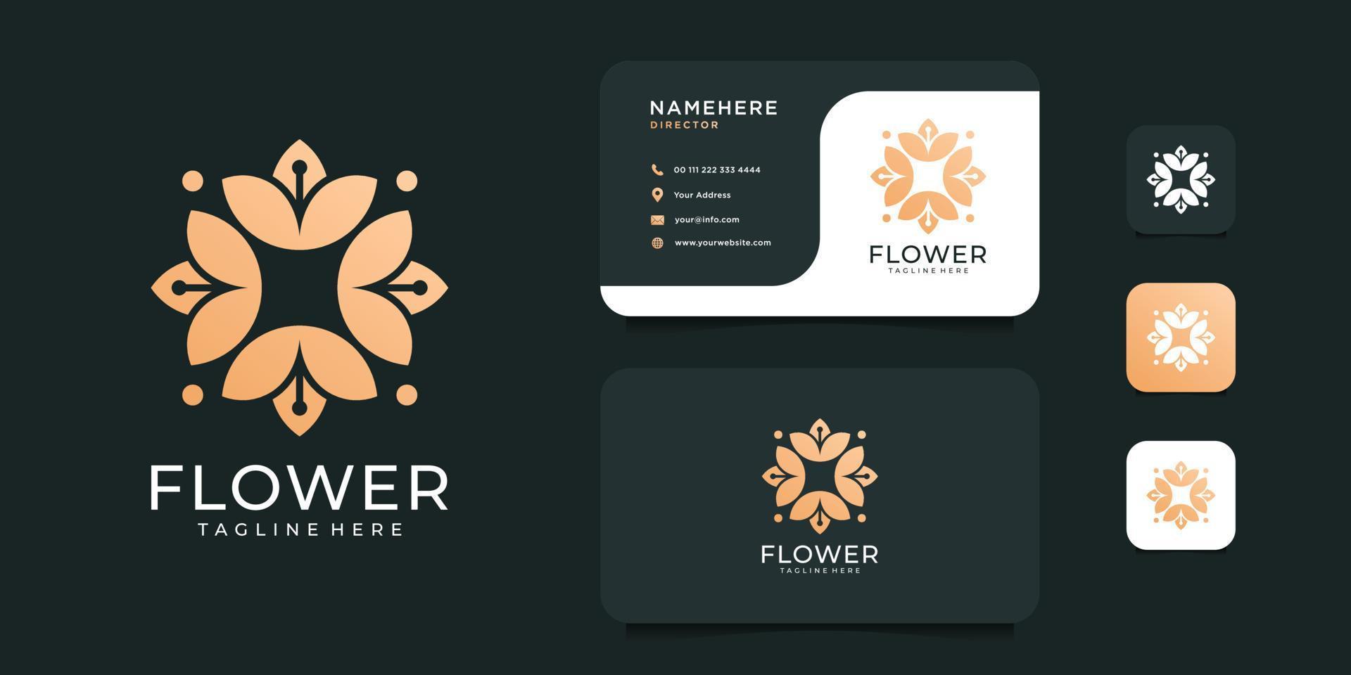 skönhet spa blomma mode zen logotyp design konceptuppsättning vektor