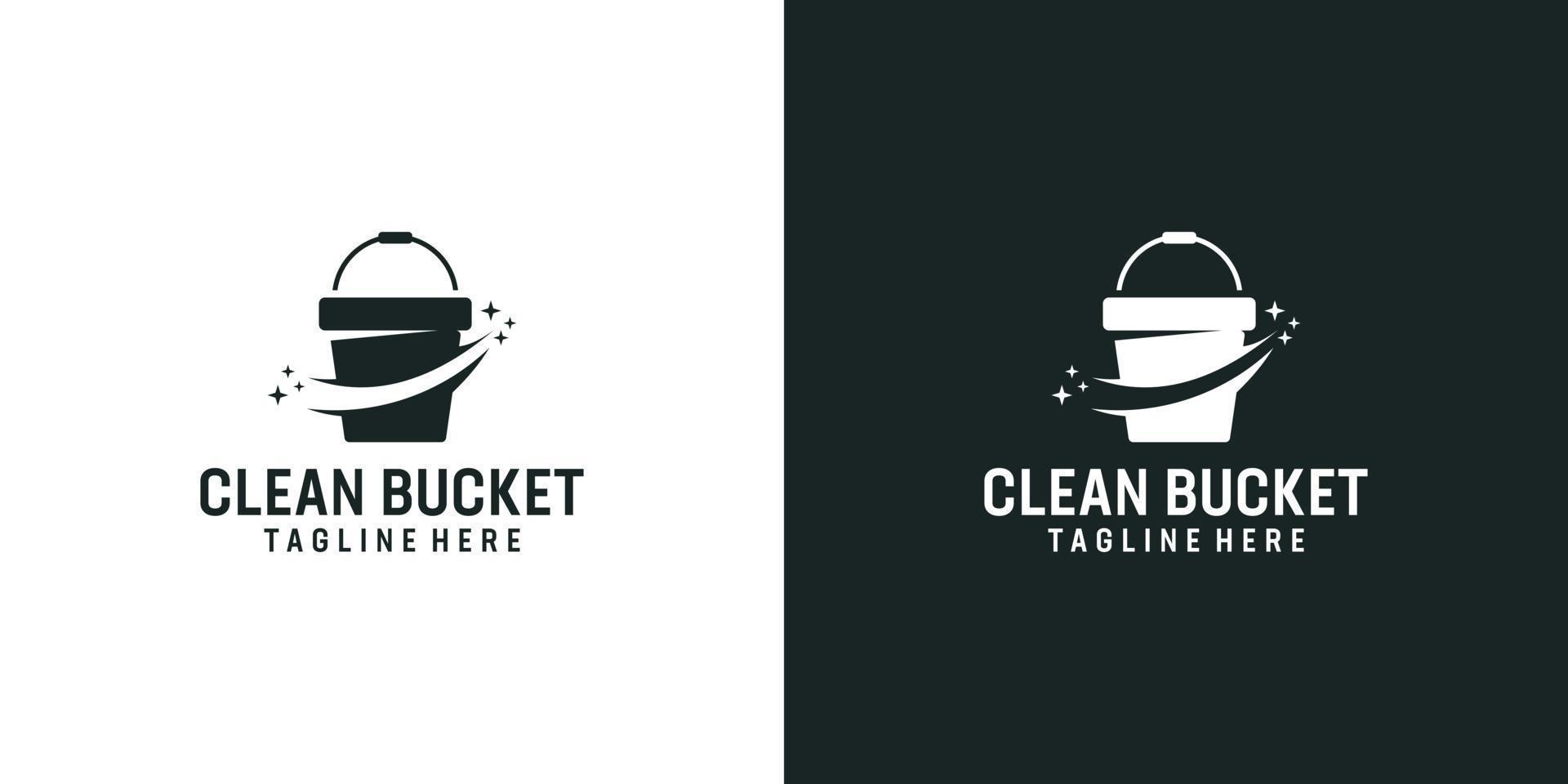 bucket paint cleaner logotyp vintage inspiration vektor