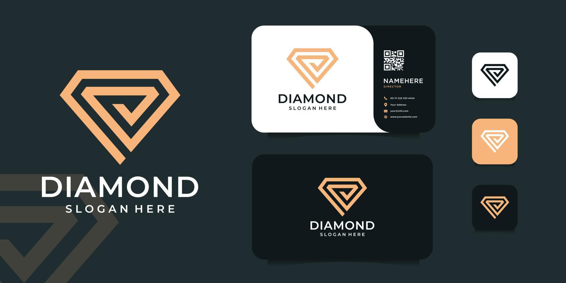 diamant guld monogram logotyp vektor designkoncept