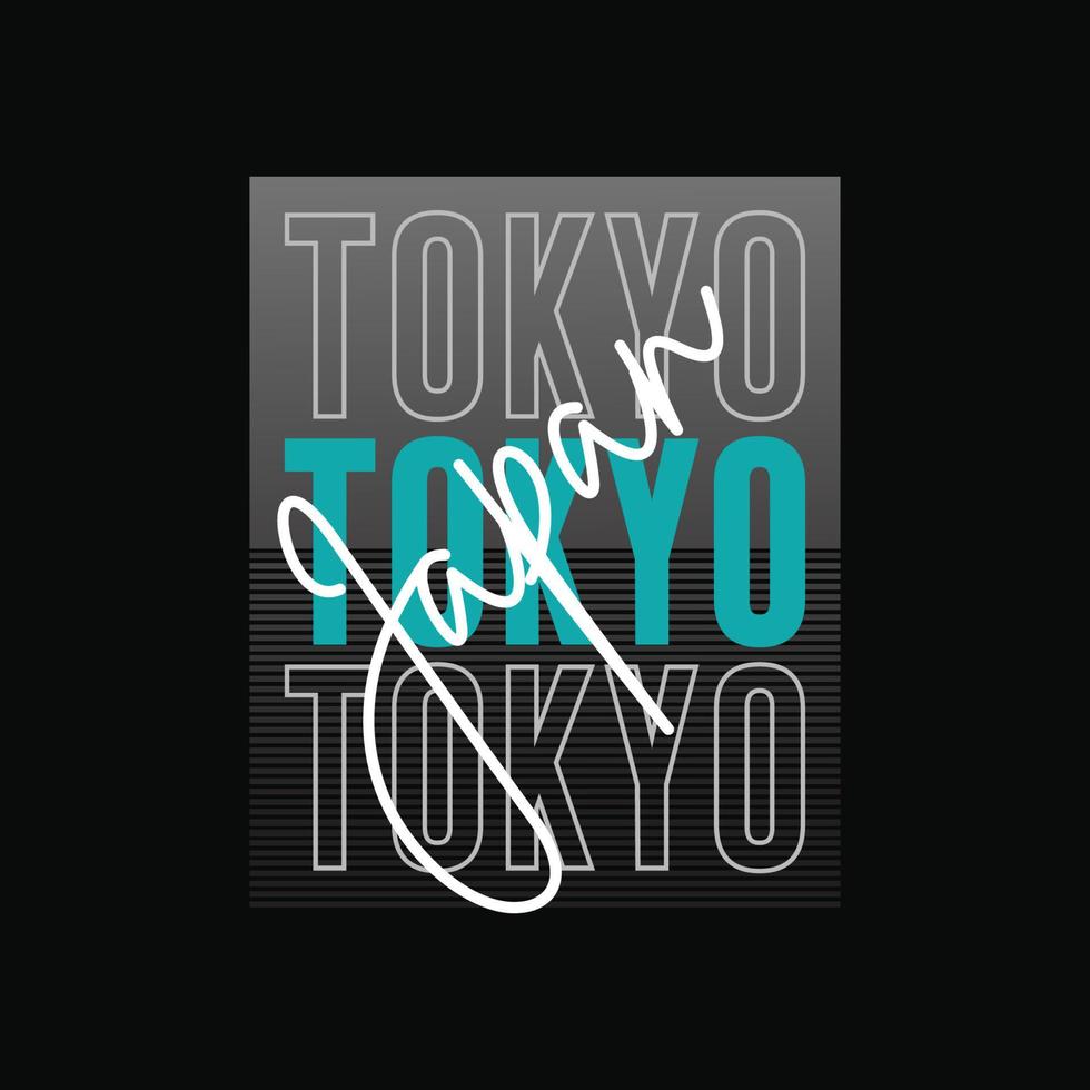 tokyo japan typografi t-shirt citat och kläddesign vektor
