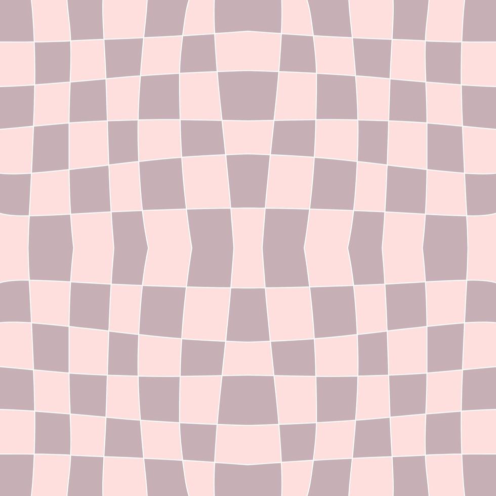 trippy grid retro schackbräde sömlöst mönster i 1970-talsstil. vektor