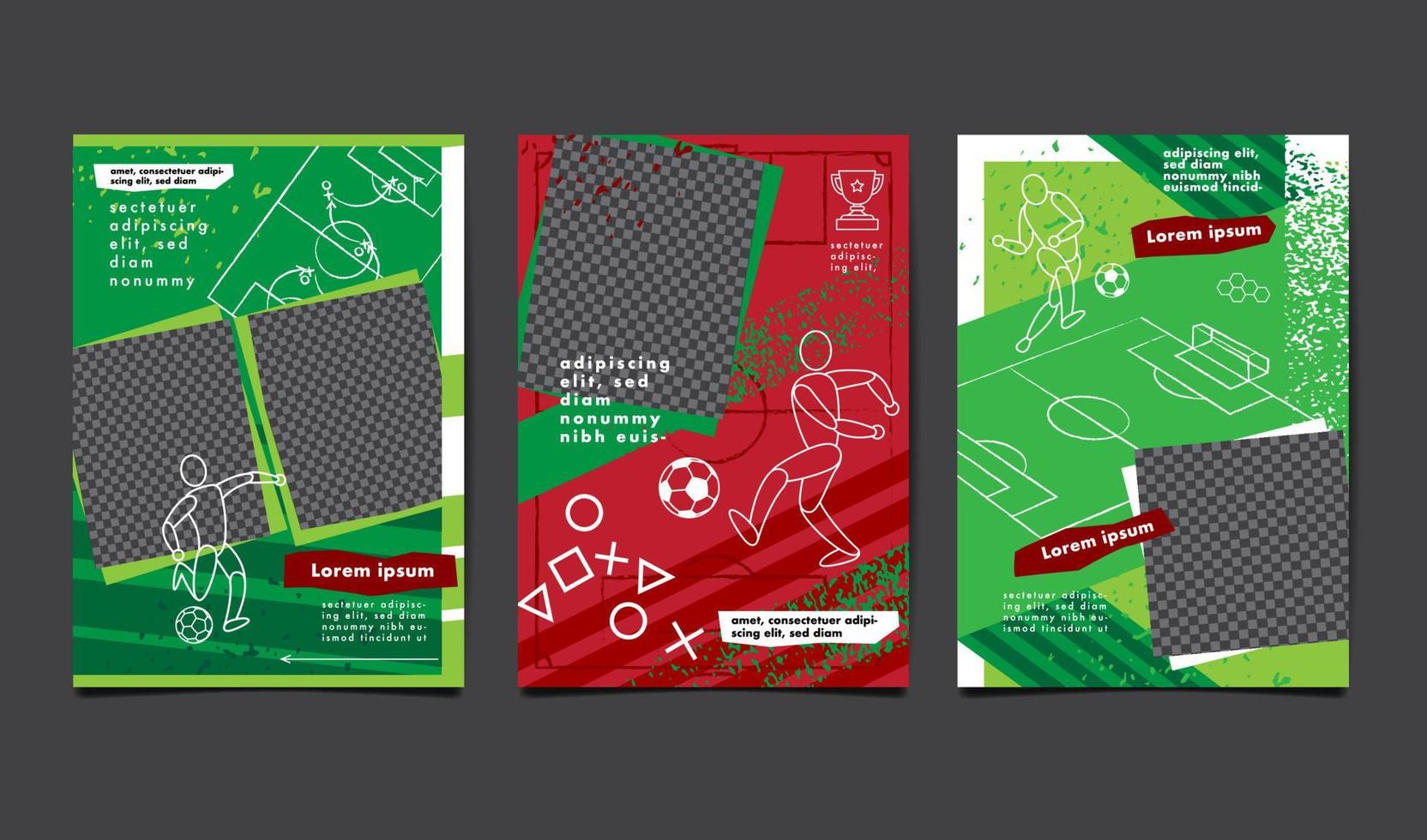 fotbollsturnering, fotboll banner, sport layout design, vektor