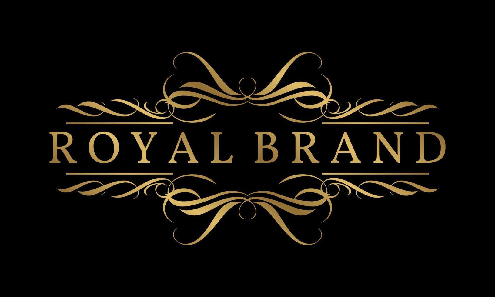 lyxig gyllene vintage royal crest logotyp mall för bröllopsarrangör, skönhetsvård, spa eller boutique vektor