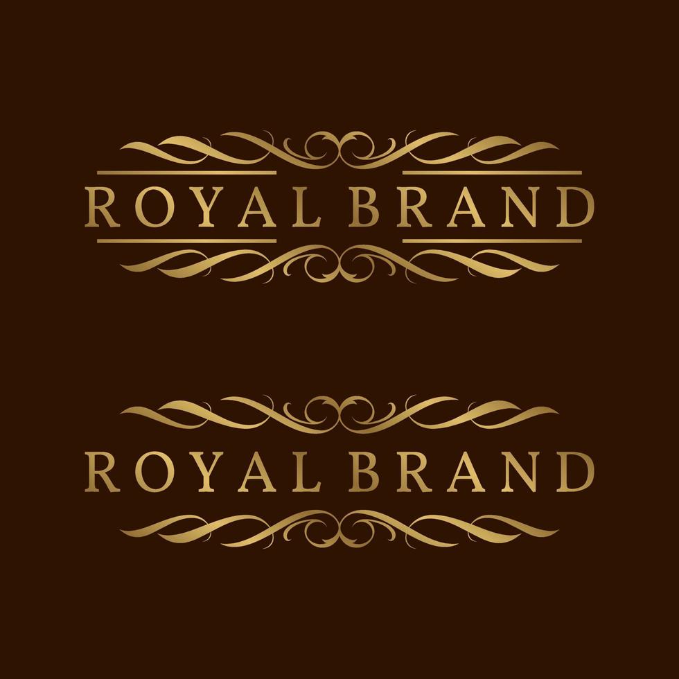 lyxig gyllene vintage royal crest logotyp mall för bröllopsarrangör, skönhetsvård, spa eller boutique vektor