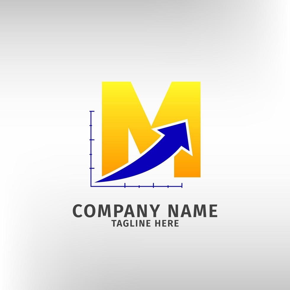 bokstav m trafik försäljning ikon logotyp mall för marknadsföringsföretag och finansiella eller andra företag vektor