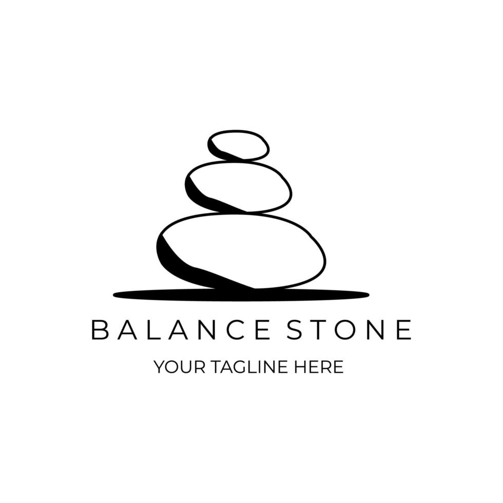 kreative balance stein logo linie kunst illustration vektor design