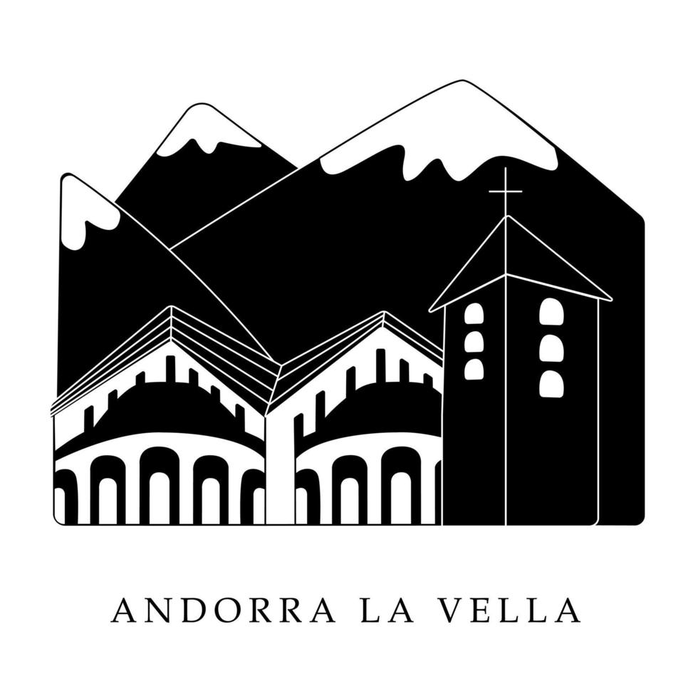 europeiska huvudstäder, andorra la vella vektor