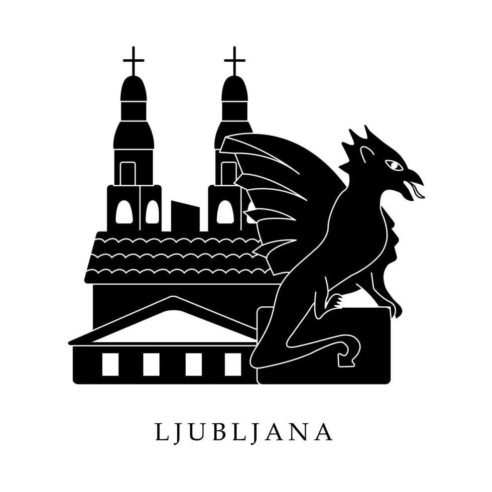 Europäische Hauptstädte, Stadt Ljubljana vektor
