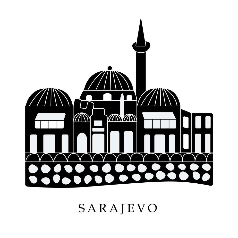 europeiska huvudstäder, sarajevo stad vektor