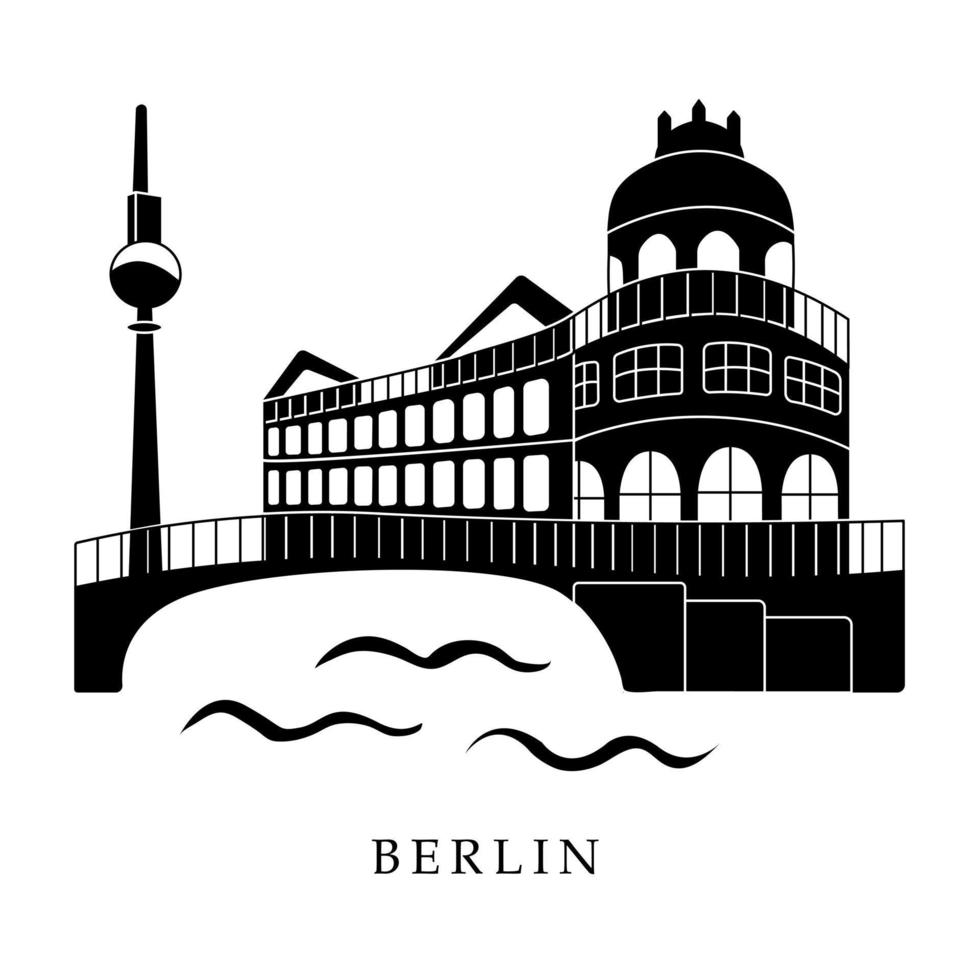 europeiska huvudstäder, berlin city vektor
