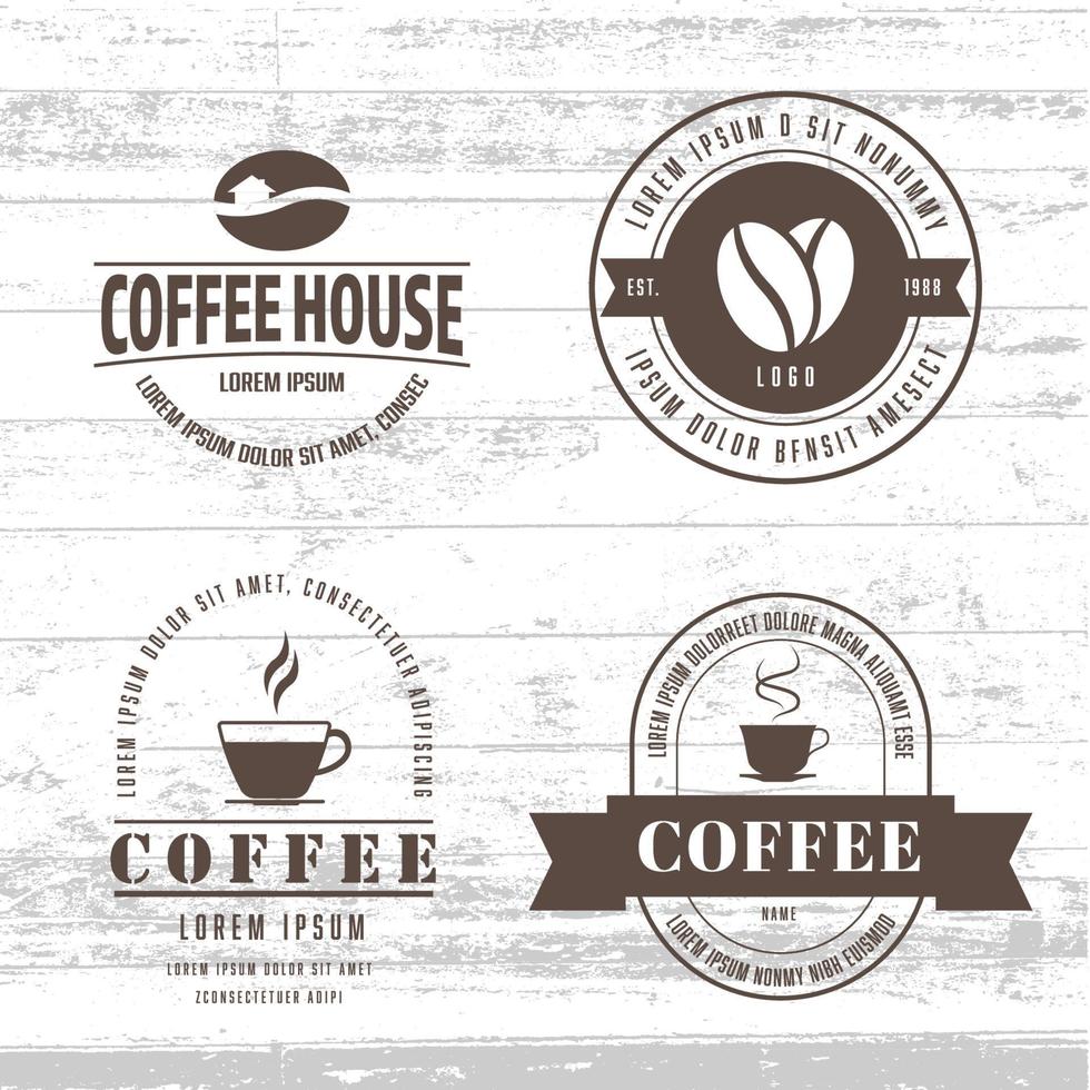 Vektor-Kaffee-Logo-Design, Vinyage-Abzeichen-Vorlage. vektor