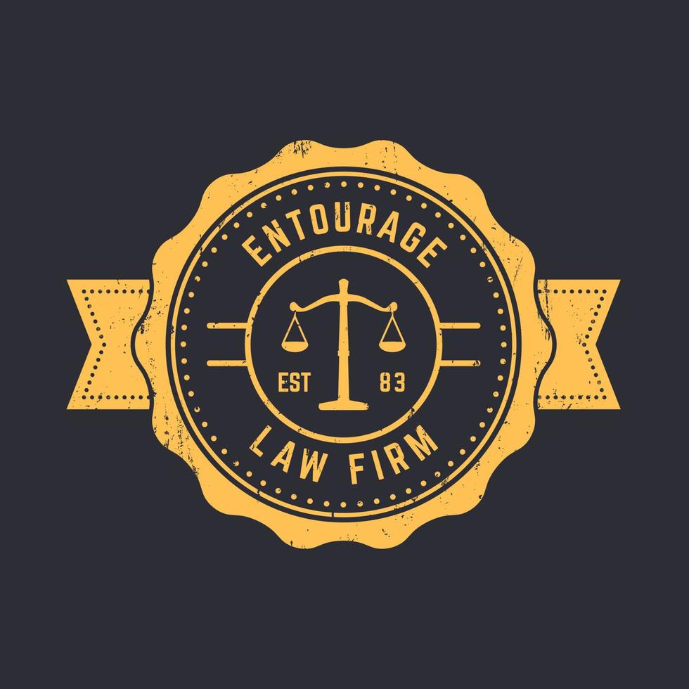 Vintage rundes Logo der Anwaltskanzlei, Emblem der Anwaltskanzlei, Vintage-Abzeichen der Anwaltskanzlei, Vektorillustration vektor