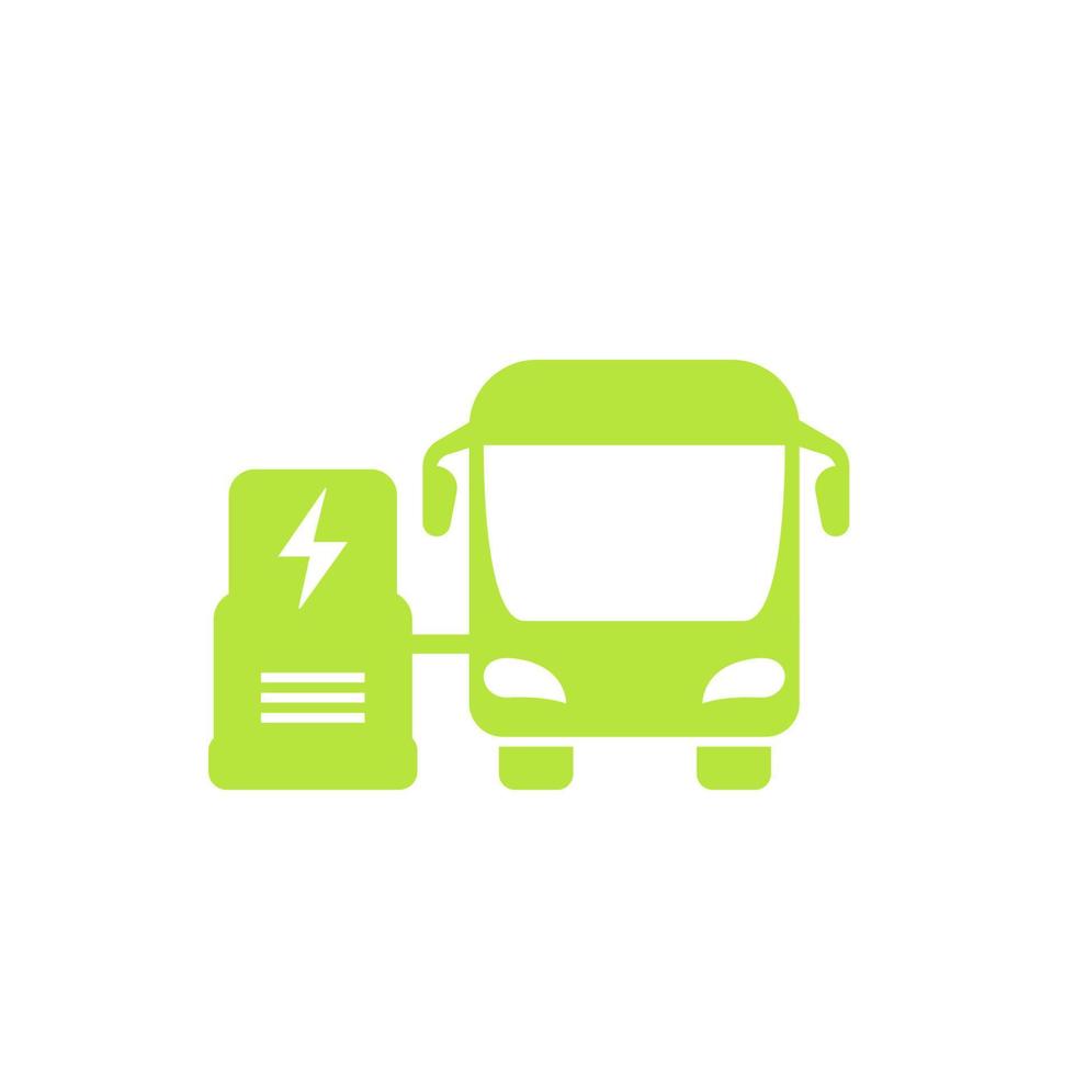 elektrisk buss ikon på vitt vektor