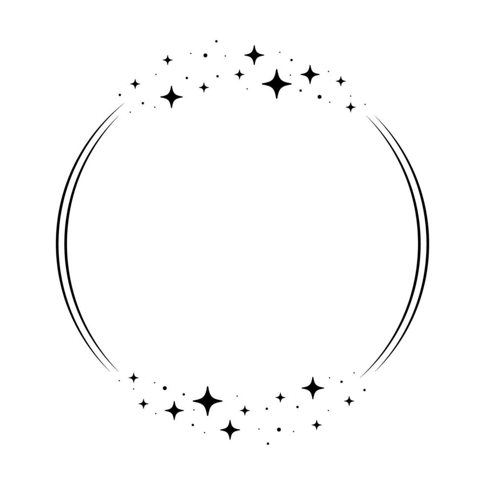 stjärna cirkel ram. krans rund vektor