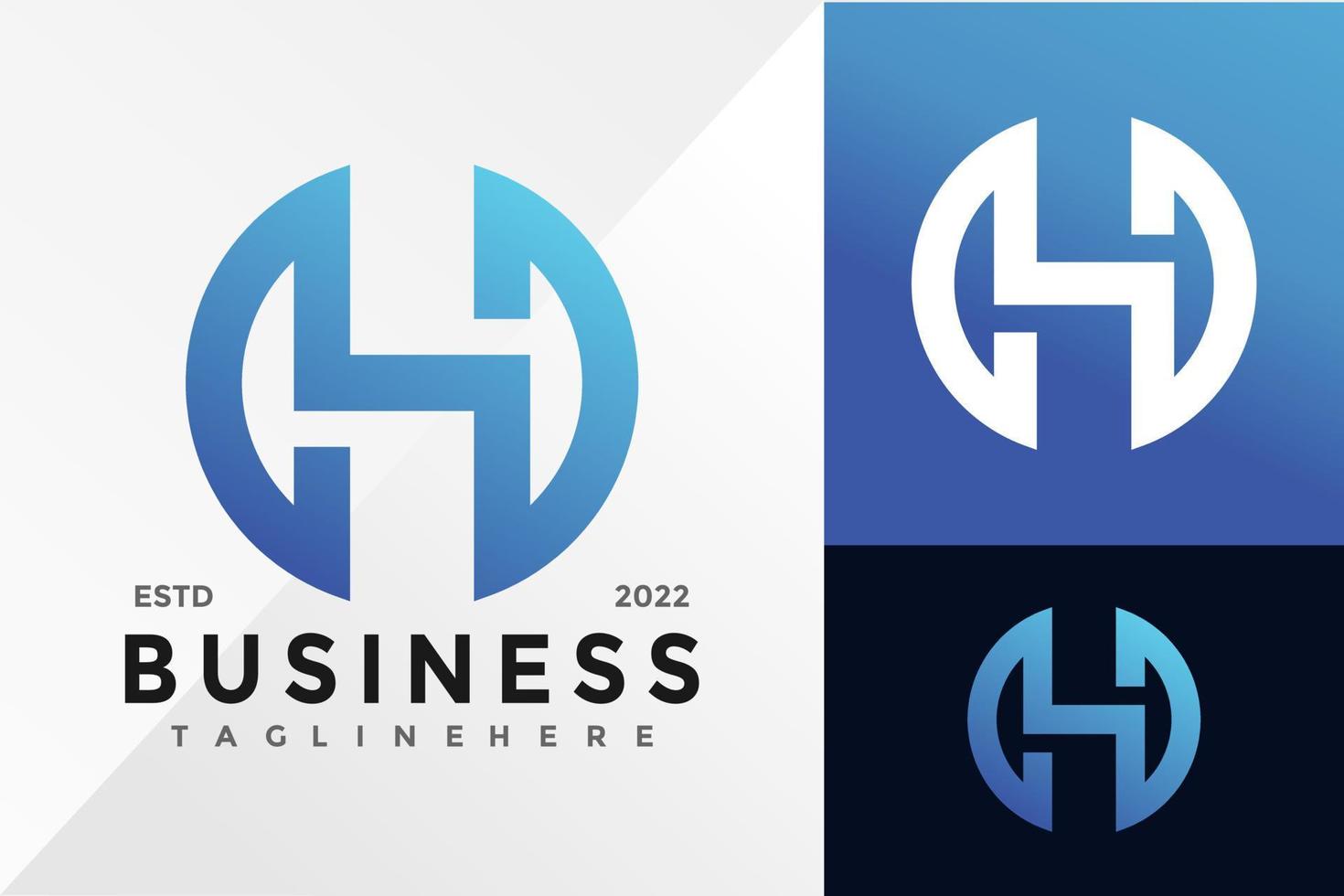 Buchstabe h Business-Logo-Design-Vektor-Illustration-Vorlage vektor