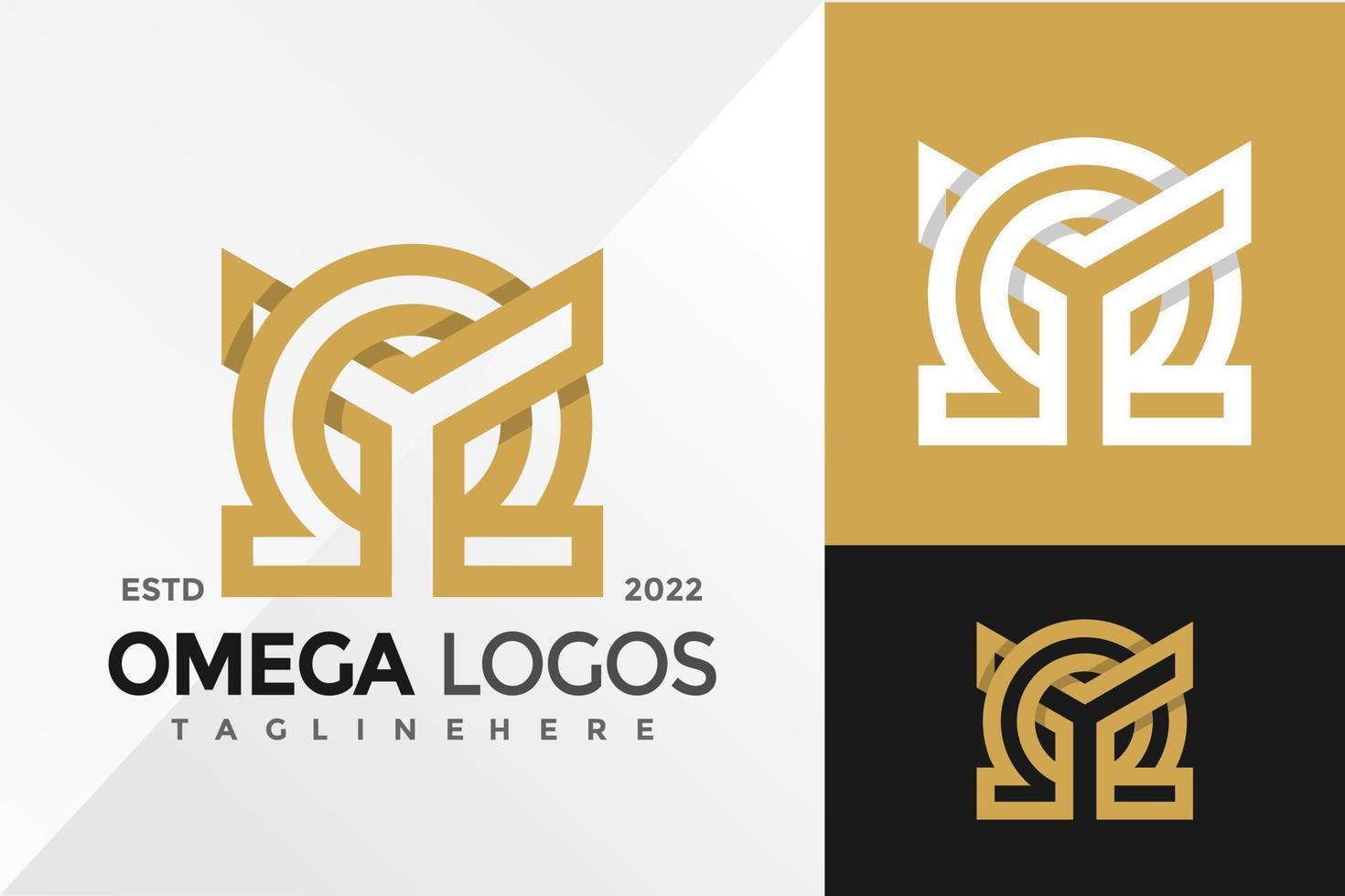 bokstaven y omega elegant logotyp design vektor illustration mall