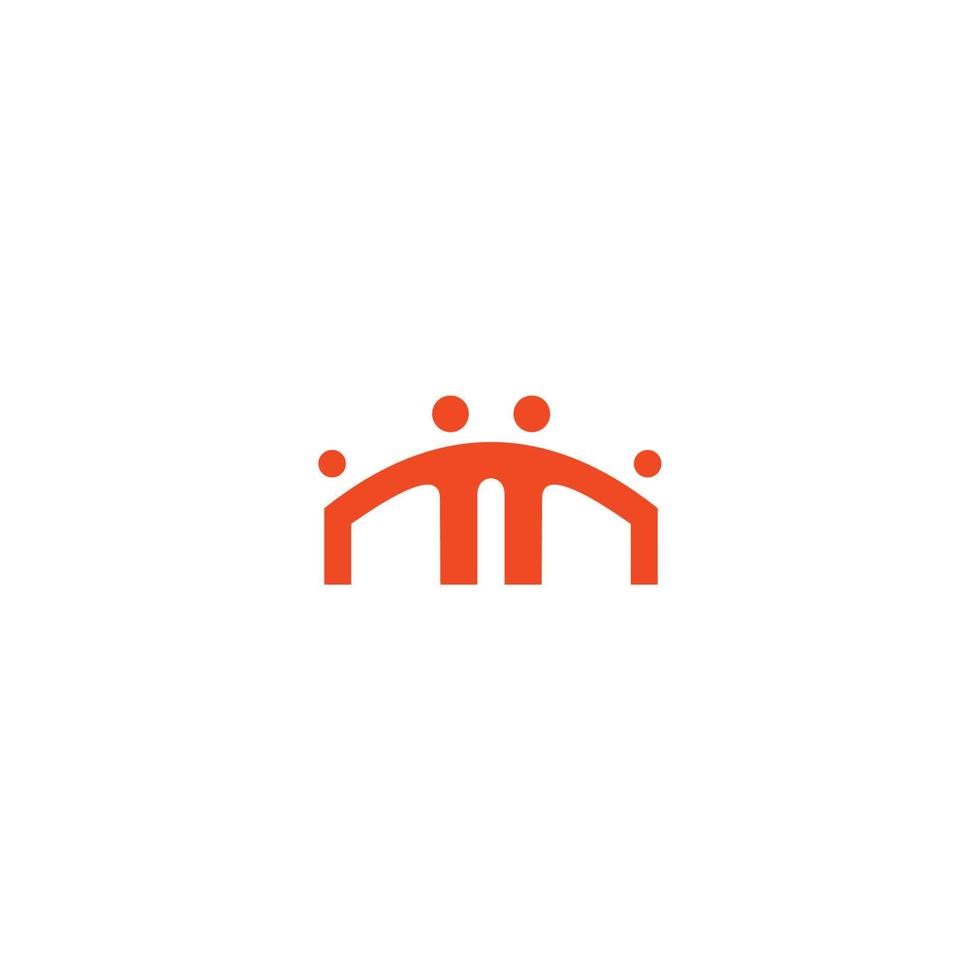 Brücke Menschen Familie zusammen Logo Vektorsymbol der menschlichen Einheit vektor