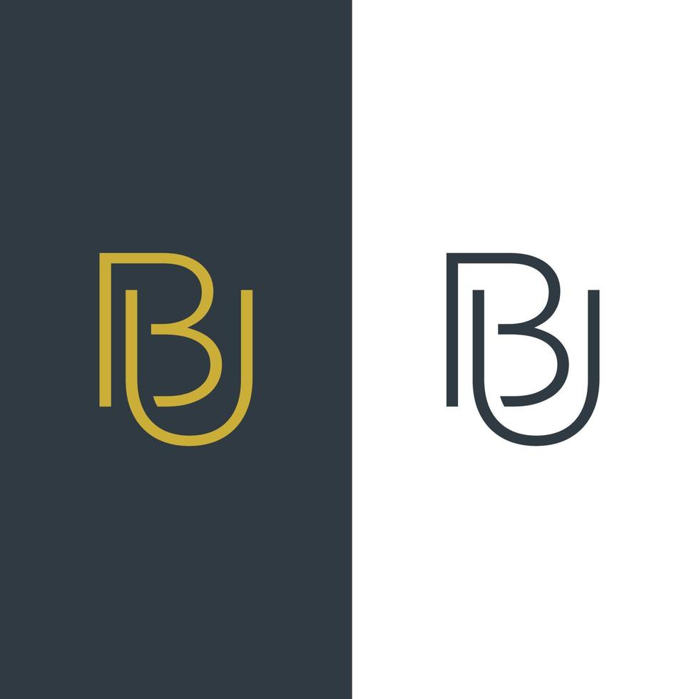 första bokstaven bu logotyp design vektor