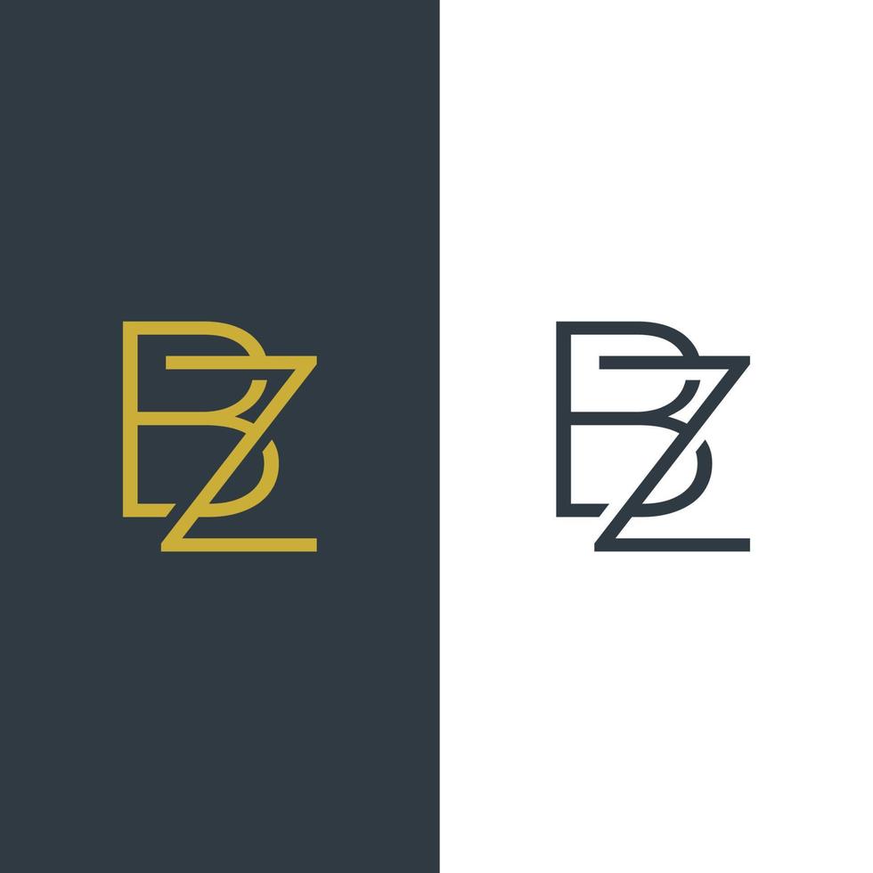 första bokstaven bz logotyp design vektor