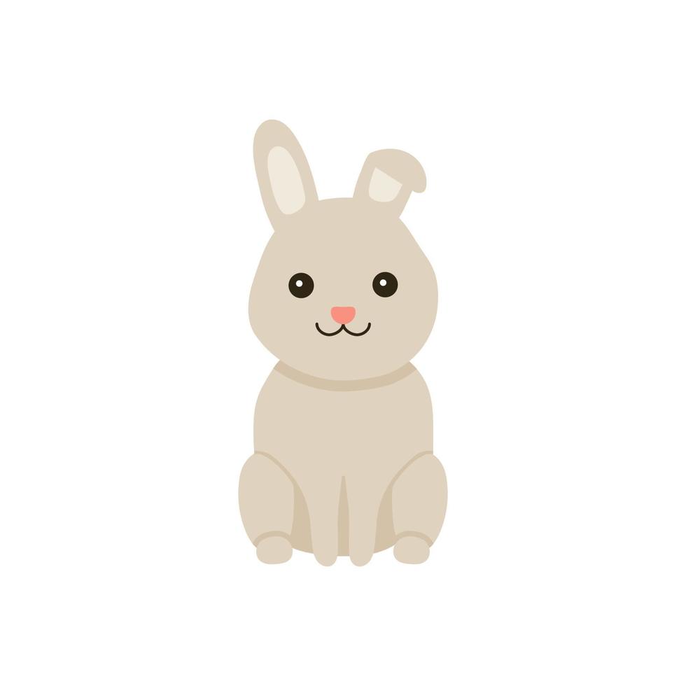 söt baby kanin eller hare husdjur för påsk design. djur kanin i tecknad stil. kanin sitta. vektor illustration
