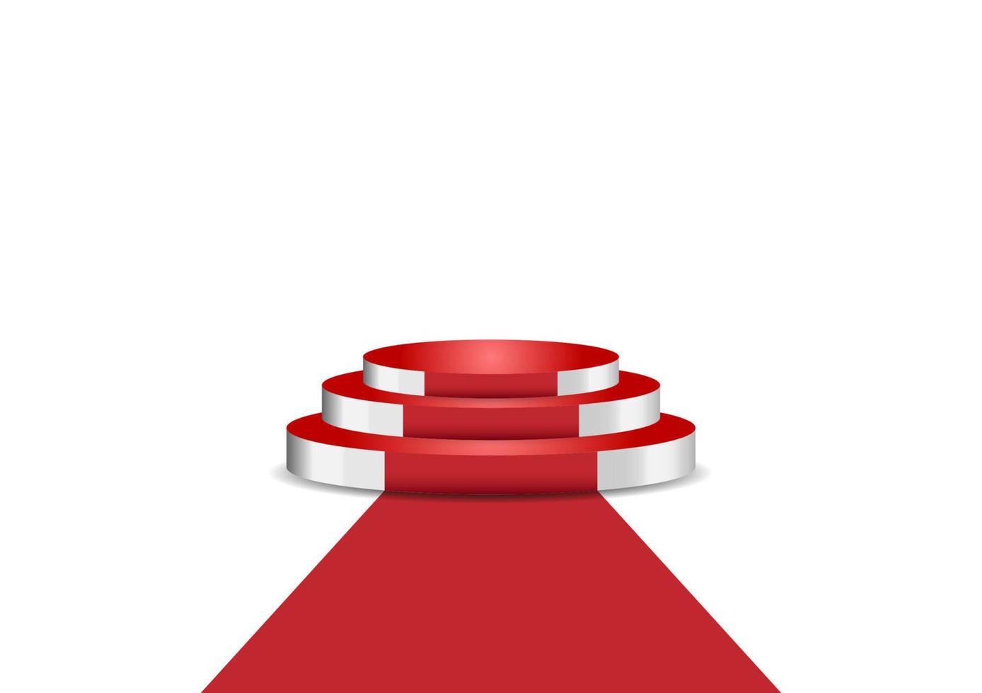 rotes rundes podium für show oder presen für produktvektorillustration vektor