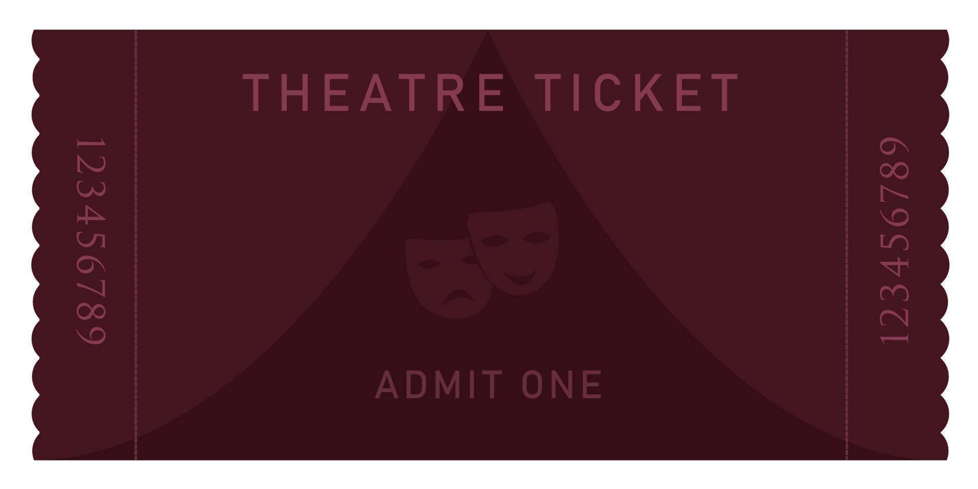 Eintrittskarte für die Burgunder Theaterparty vektor