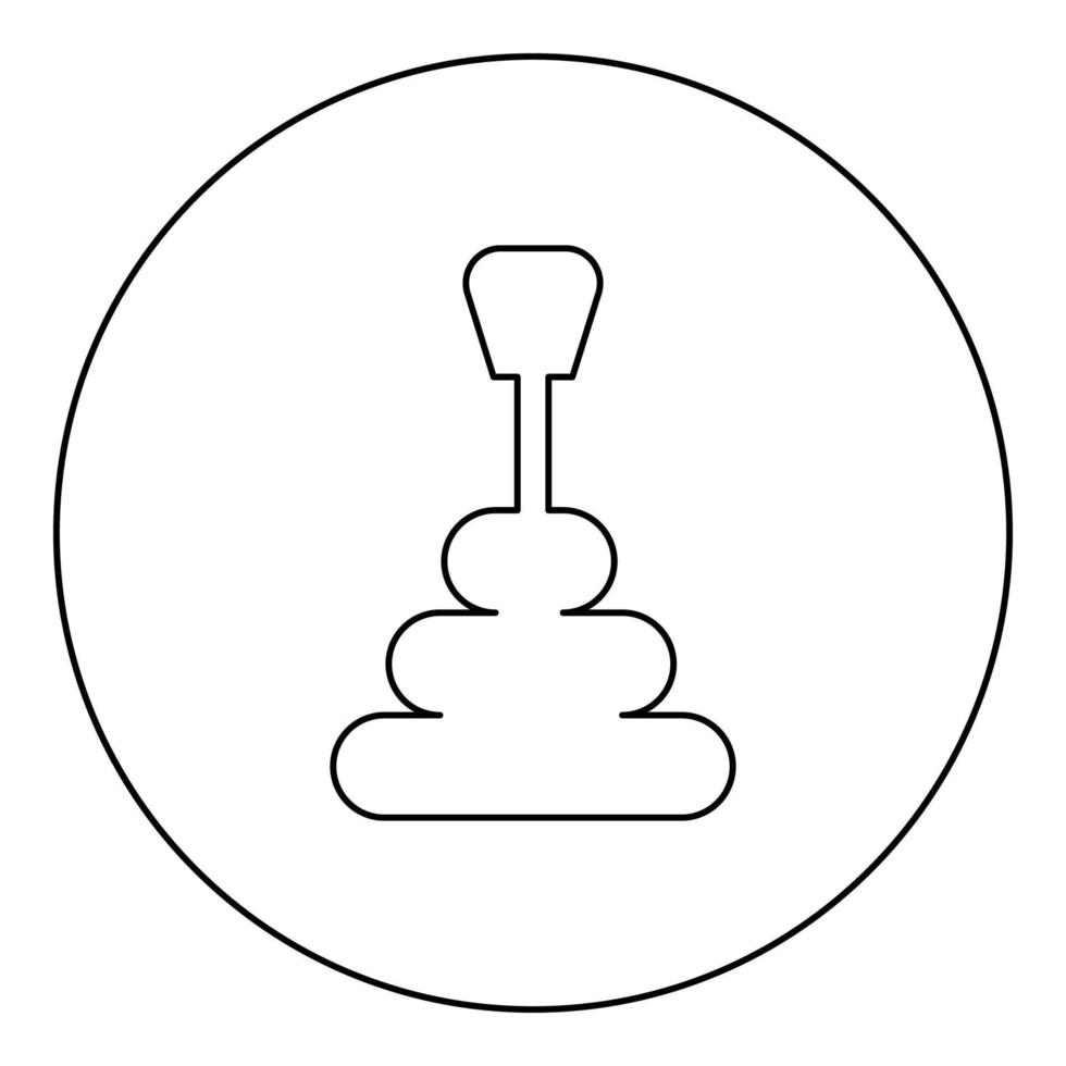 Getriebe manuelle Schaltung Automatikgetriebe Symbol im Kreis rund schwarz Farbe Vektor Illustration Bild Umriss Konturlinie dünnen Stil
