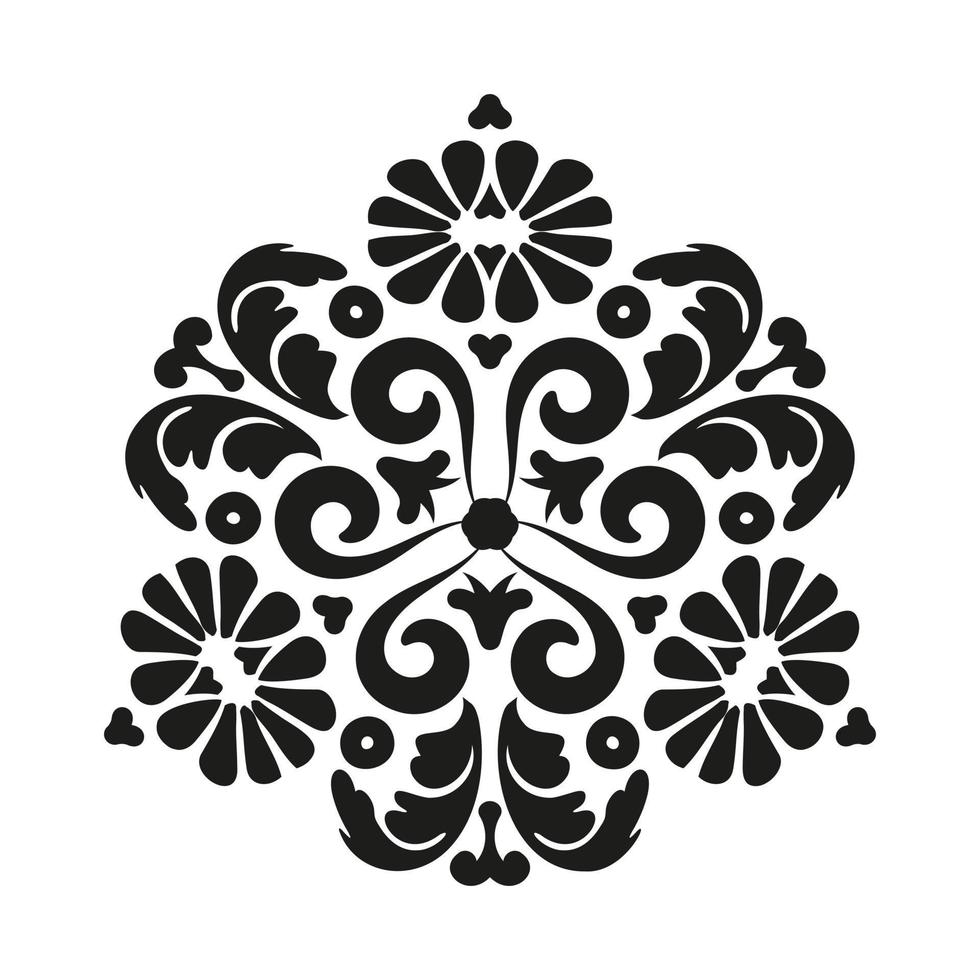 vektor damast mönster. dekorativ orientalisk prydnad för laserskärning, tatuering, intarsia, logotyp för yoga, ikoner, spets.