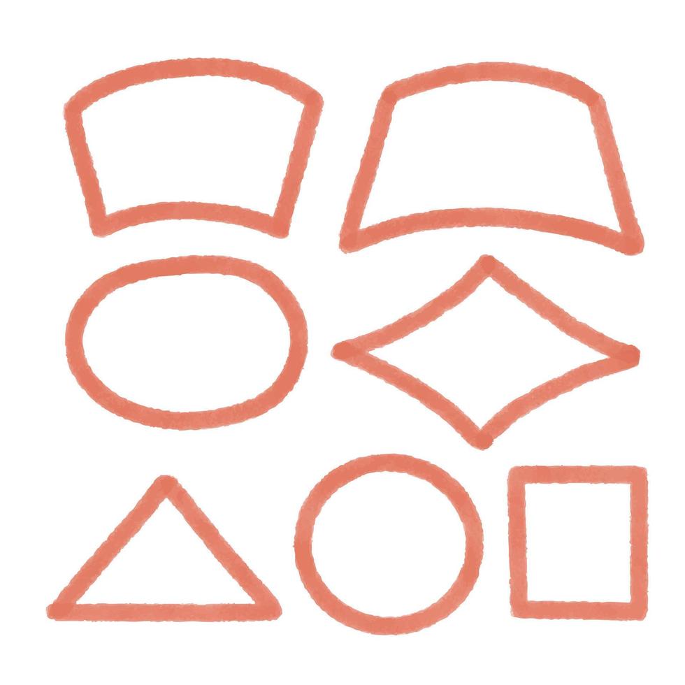 abstrakt handritad vektor symboler set. cirklar, trianglar doodles pack. geometriska former och markörklotter.