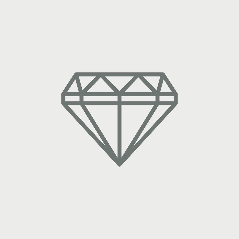 Diamantlinie Symbol. Edelstein-Symbol. Facettiertes Kristallschild. Vektor-Illustration vektor