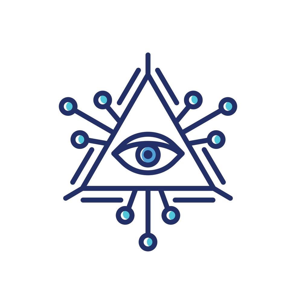 Emblem des Auges der Vorsehung. Religion geheimes Zeichen. okkultes Kraftsymbol. Vektor-Illustration vektor