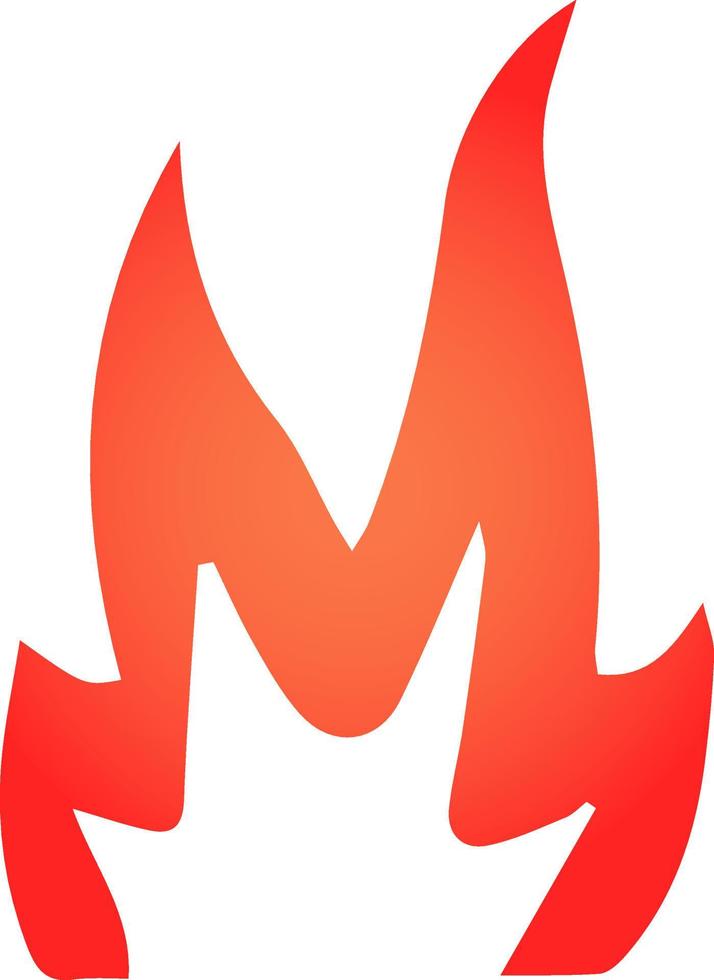 Vektor Feuer Flamme isoliert Symbol mit Farbverlauf rot orange Farbe